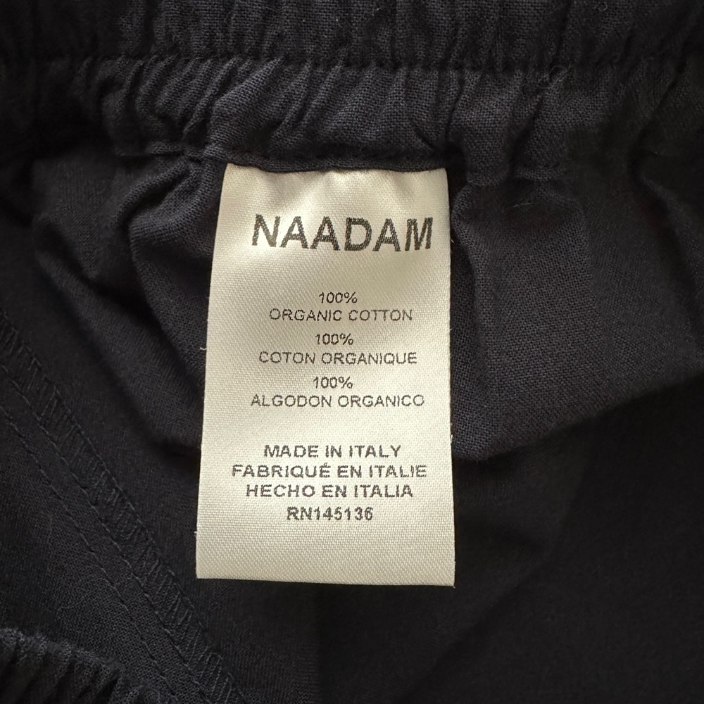 NAADAM Organic Cotton Drawstring Pants Navy Blue Wide Leg Pull On Lightweight - Picture 5 of 15